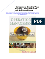 Operations Management Creating Value Along The Supply Chain 7Th Edition Russell Solutions Manual Full Chapter PDF