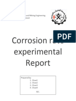 Corrosion Rate Experimental: Suez University Faculty of Petroleum and Mining Engineering Metallurgical Department