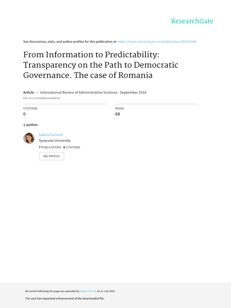 Transparency Framework 2016.04.14 | PDF