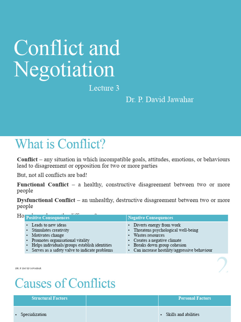 Understanding Conflict and Negotiation | PDF | Negotiation | Psychology