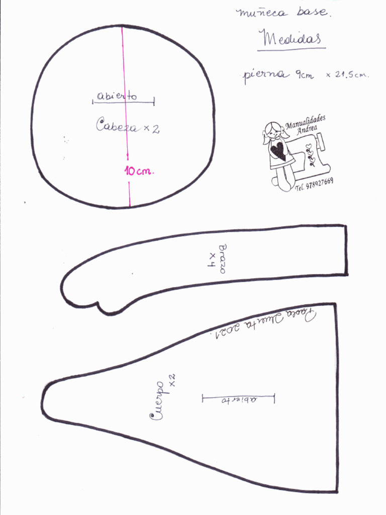 Molde Muñeca Base | PDF