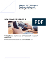 Reading Passage 1: Master IELTS General Training Volume 1