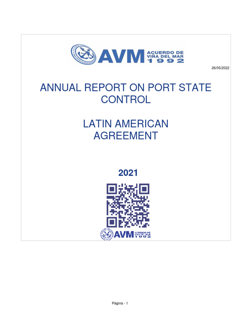 Annual Report On Port State Control Latin American Agreement 2021 | PDF