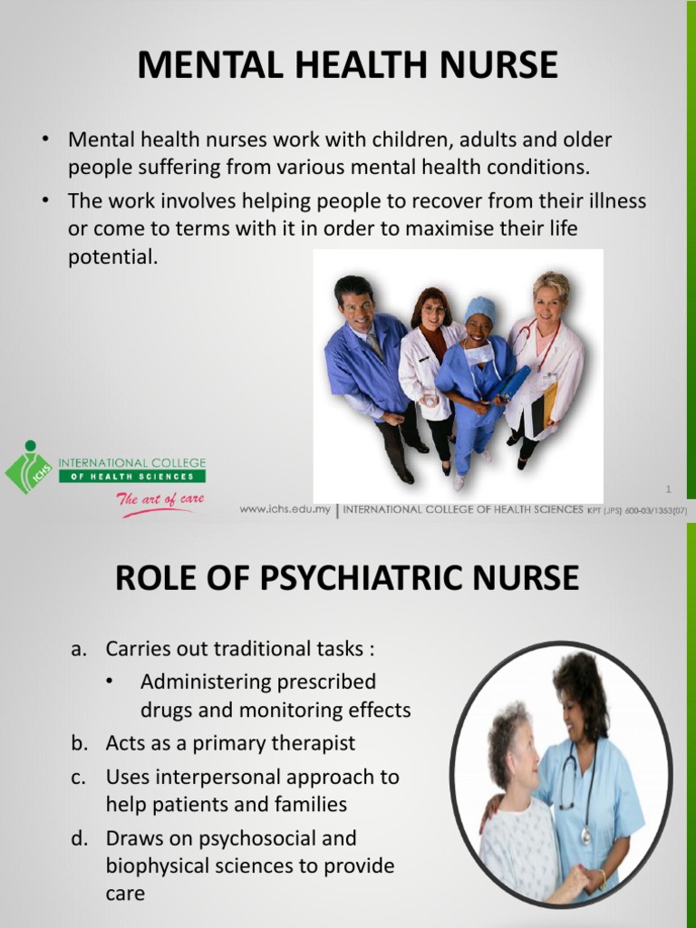 Role Mental Health Nurse | Pdf | Psychiatric And Mental Health Nursing |  Nursing