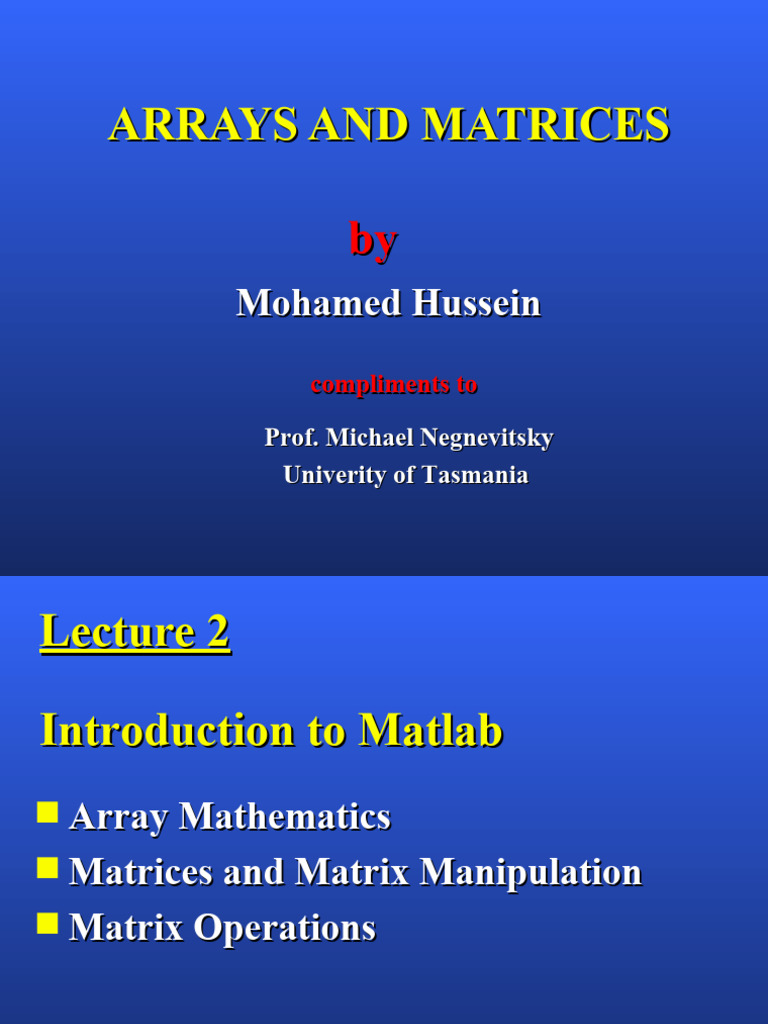 Arrays and Matrices | PDF | Matrix (Mathematics) | Functions And Mappings