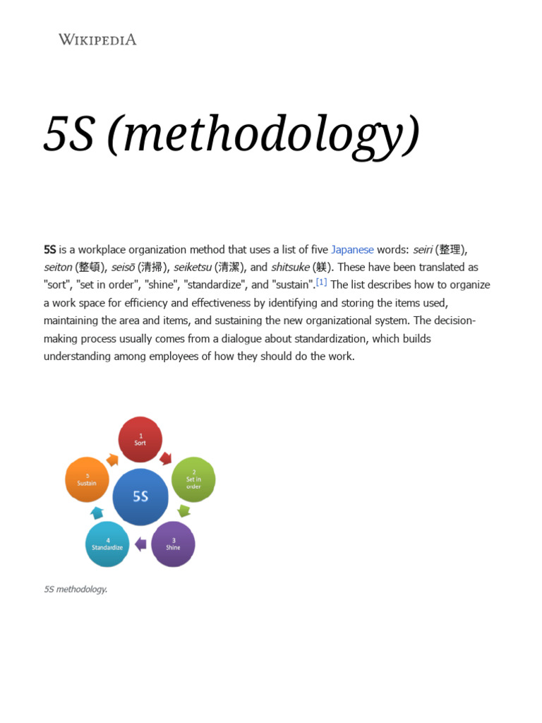 5S (Methodology) | PDF | Business | Production And Manufacturing