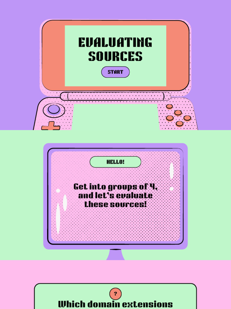 Evaluating sources game pdf