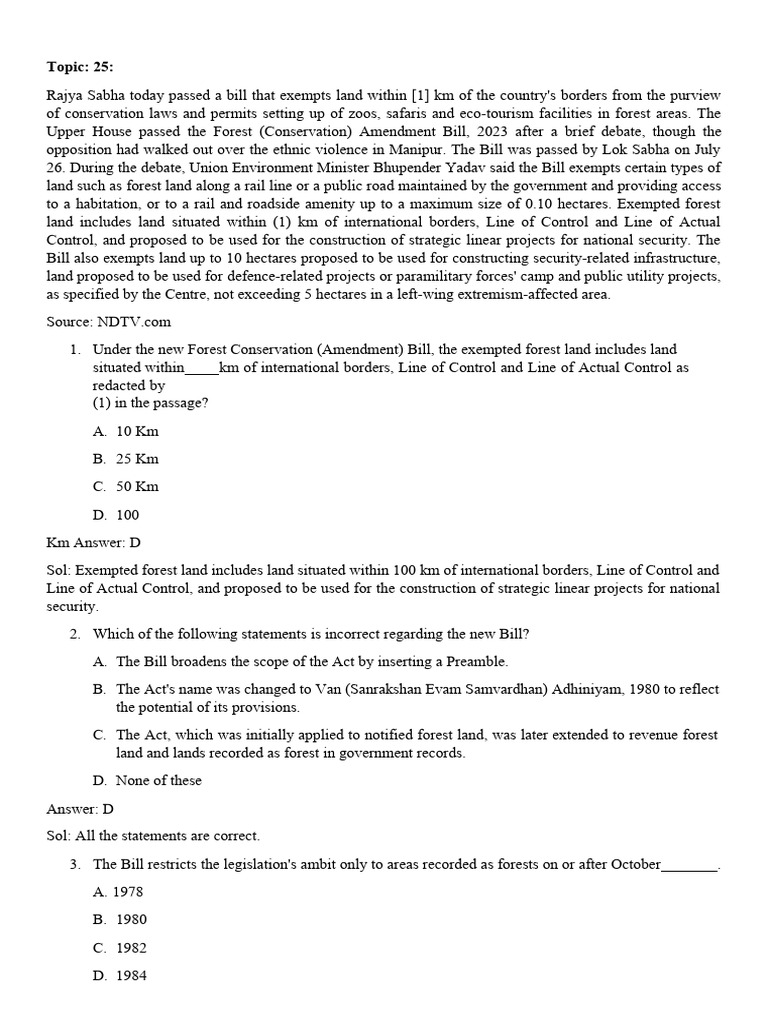 Forest Bill: Border Land Exemptions | PDF