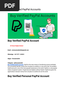 Verified PayPal Accounts-2025