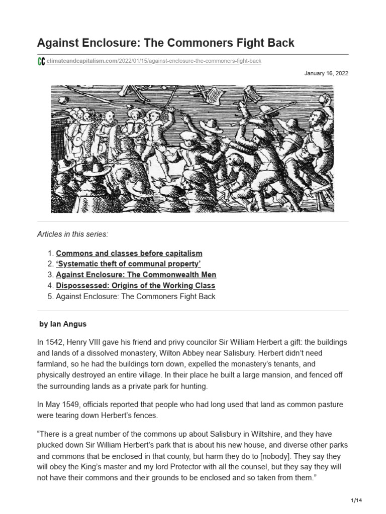 Commoners' Resistance to Enclosure | PDF | Enclosure | English Civil War