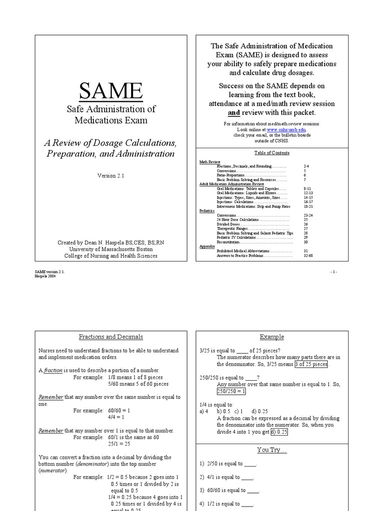 Medication Dosage Calculation Guide | PDF | Intravenous Therapy | Dose ...