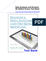Statistics Data Analysis and Decision Modeling 5Th Edition Evans Test Bank Full Chapter PDF