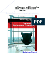 Statistics For Business and Economics 12Th Edition Anderson Solutions Manual Full Chapter PDF