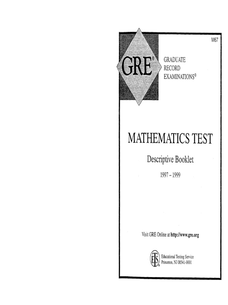 Gre mathematics subject test descriptive booklet 1997 99 pdf