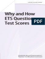 Why and How ETS Questions Test Scores (2012)