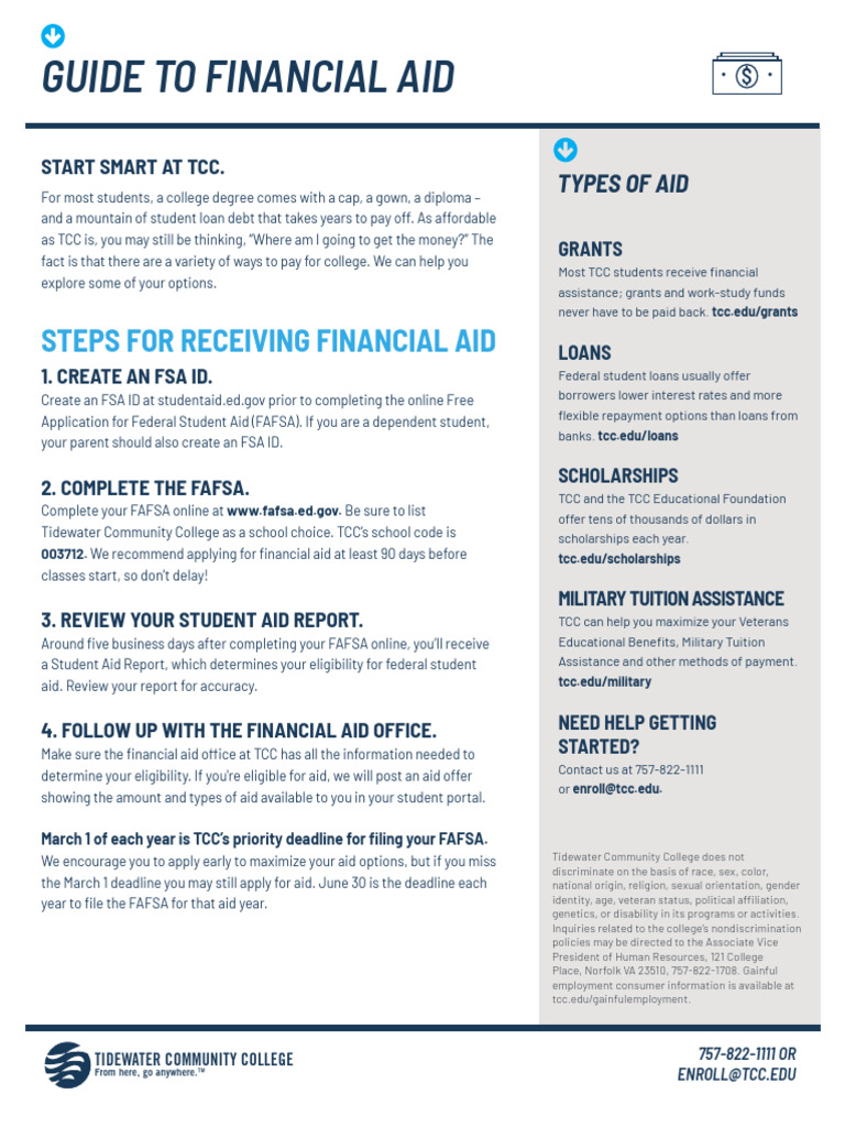 TCC Financial Aid Guide and Resources | PDF | Student Financial Aid In ...
