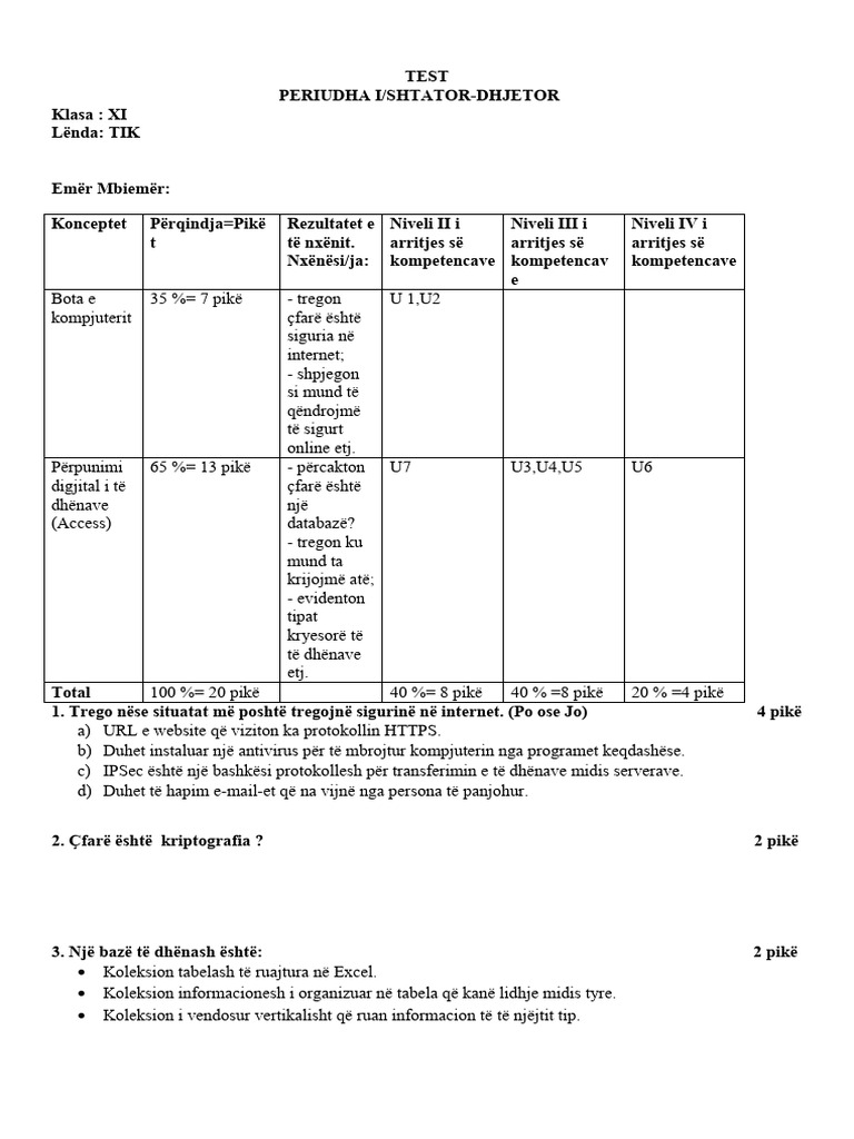 TIK 11 - Teste Me Bluprint 2023-2024 | PDF