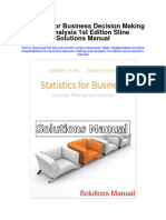 Statistics For Business Decision Making and Analysis 1St Edition Stine Solutions Manual Full Chapter PDF