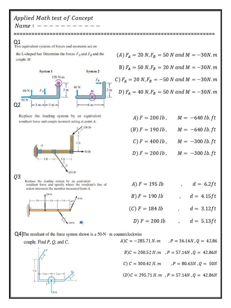Mechanics Test | PDF