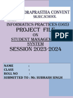 Class 12 Project File - Student Management System (Project No 5)