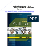 Statistics For Management and Economics 9Th Edition Keller Solutions Manual Full Chapter PDF
