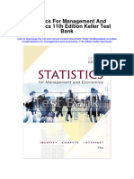 Statistics For Management and Economics 11Th Edition Keller Test Bank Full Chapter PDF
