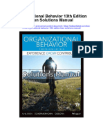 Organizational Behavior 13Th Edition Bien Solutions Manual Full Chapter PDF