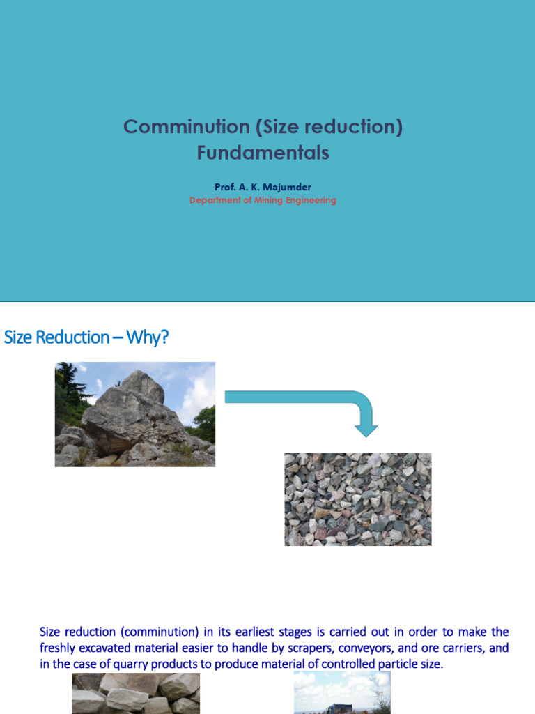 Comminution Process in Mining Engineering | PDF | Science & Mathematics