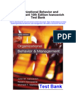 Download Organizational Behavior And Management 10Th Edition Ivancevich Test Bank full chapter pdf