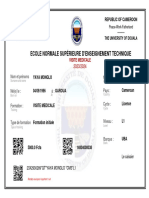 Ecole Normale Supérieure D'Enseignement Technique: Republique Du Republic of Cameroon