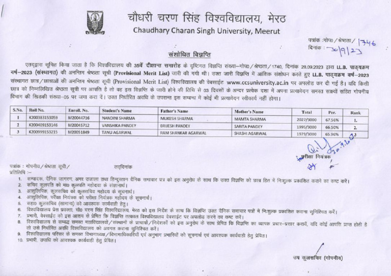 LLB Univ Topper 2023 | PDF