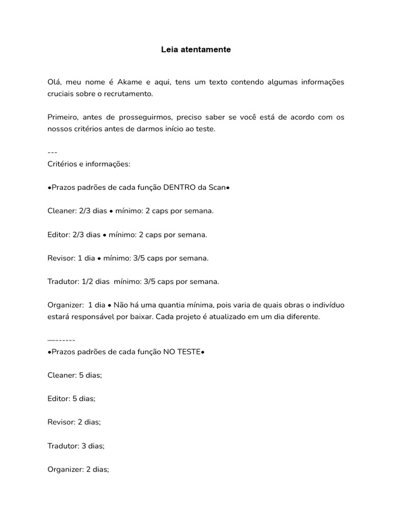 Recrutamento para Fleur Blanche Scan | PDF | Linguística