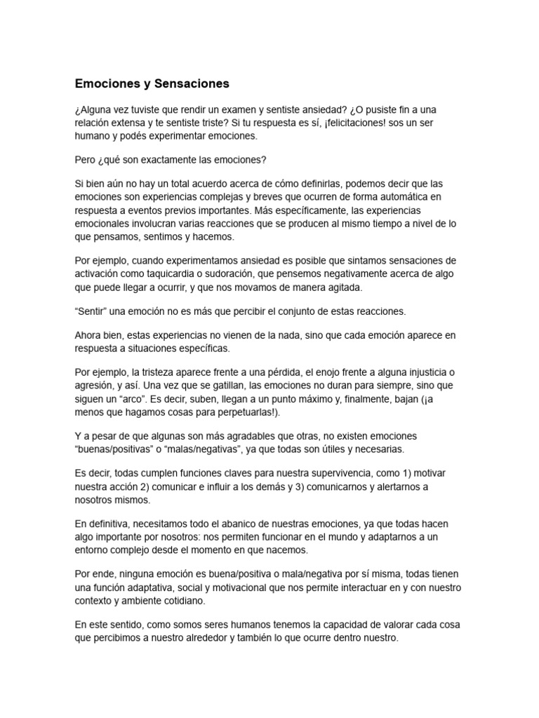 Emociones y Sensaciones | PDF | Las emociones | Ira