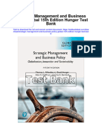 Strategic Management and Business Policy Global 15Th Edition Hunger Test Bank Full Chapter PDF