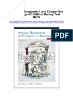 Strategic Management and Competitive Advantage 4Th Edition Barney Test Bank Full Chapter PDF
