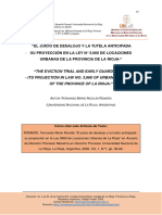 "El Juicio de Desalojo Y La Tutela Anticipada: - Su Proyección en La Ley #3.660 de Locaciones