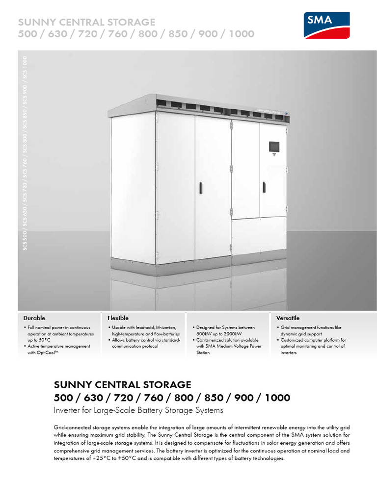 SMA - Sunny Central Storage 500 1000 - en | PDF | Alternating Current ...