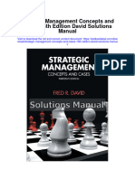 Strategic Management Concepts and Cases 13Th Edition David Solutions Manual Full Chapter PDF