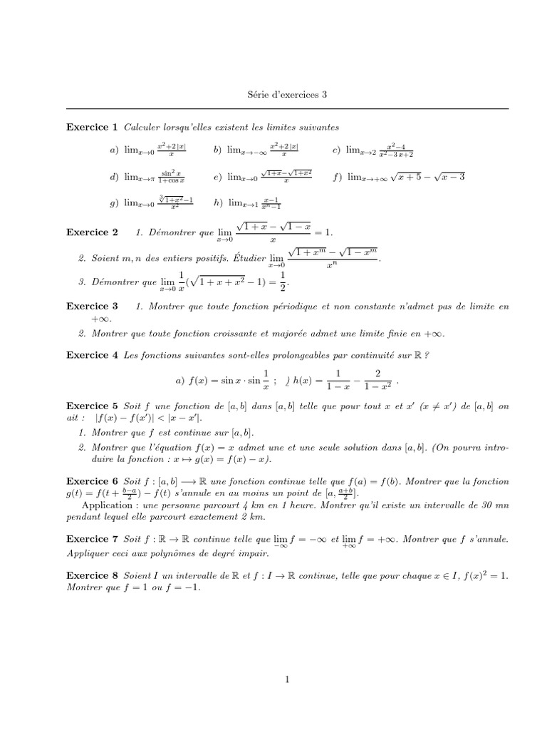 Correction Serie 3 Et 4 | PDF
