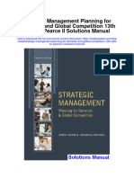 Strategic Management Planning For Domestic and Global Competition 13Th Edition Pearce Ii Solutions Manual Full Chapter PDF