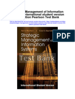 Strategic Management of Information Systems International Student Version 5Th Edition Pearlson Test Bank Full Chapter PDF
