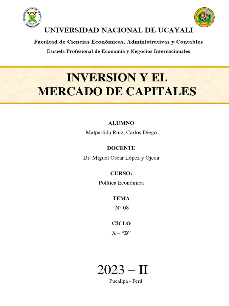 Tema 8 - Inversion y Mercado de Capitales | PDF | Interés | Inflación