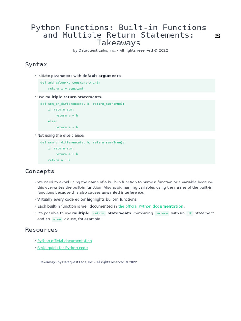 Python Multiple Return Statements