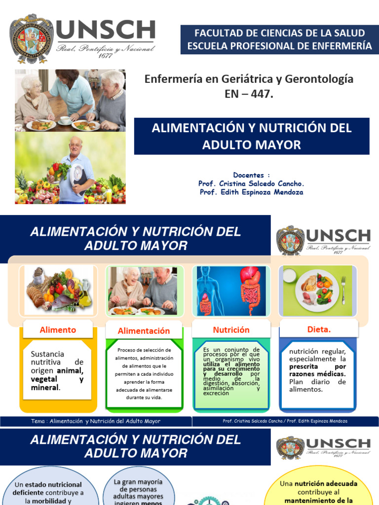Clase N°08 Nutricion Del Adulto Mayor | PDF | Nutrición | Dieta y nutrición