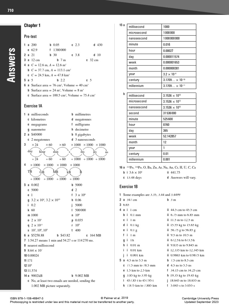 Year 10 Stage 5.3 Answers To All Chapters | PDF