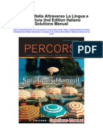 Percorsi Litalia Attraverso La Lingua E La Cultura 2Nd Edition Italiano Solutions Manual Full Chapter PDF