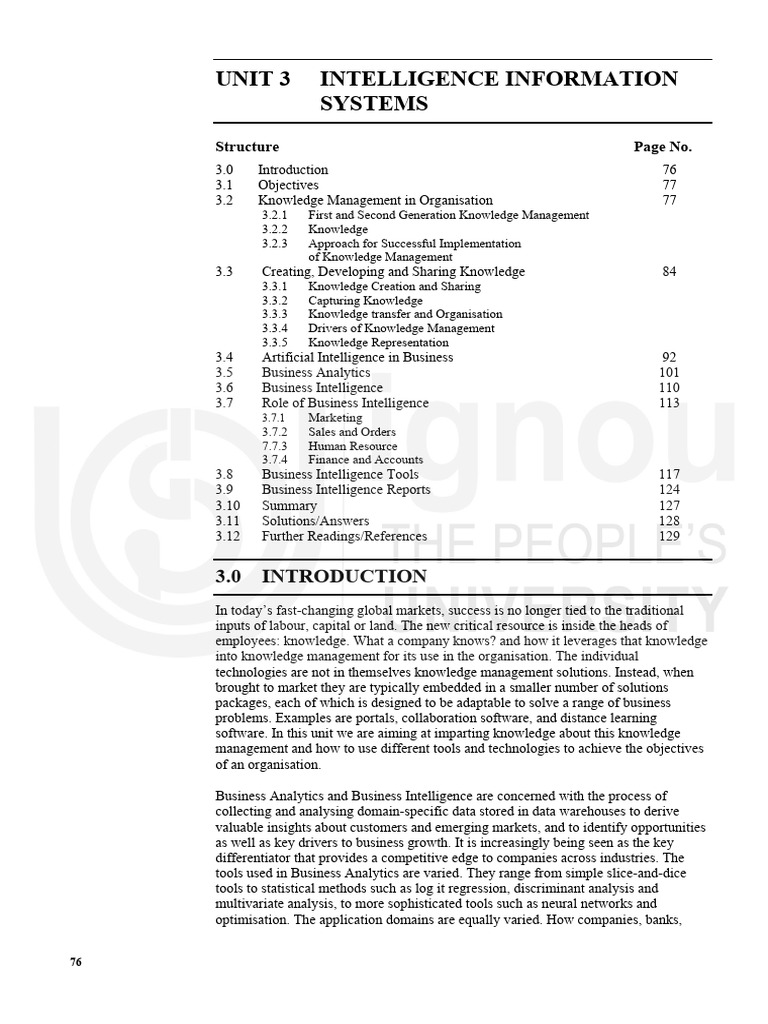 Unit 3 | PDF | Knowledge | Business Intelligence