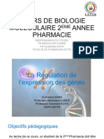 Lecon - Régulation de L'expression Des Gènes - Pharm2 - Dec8 - 2021