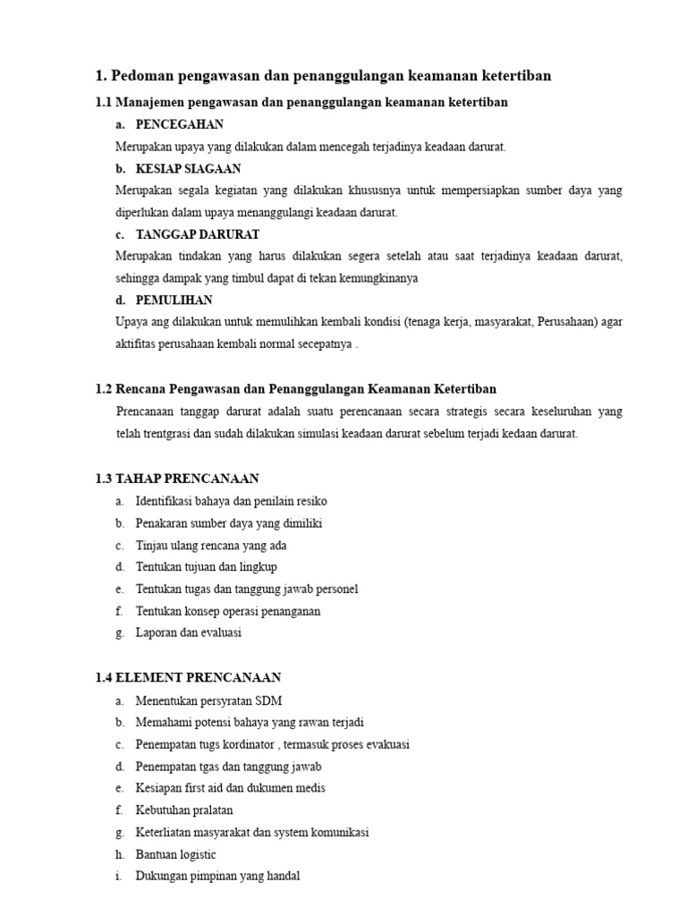 Prosedur Tanggap Darurat Keamanan | PDF | Sains & Matematika