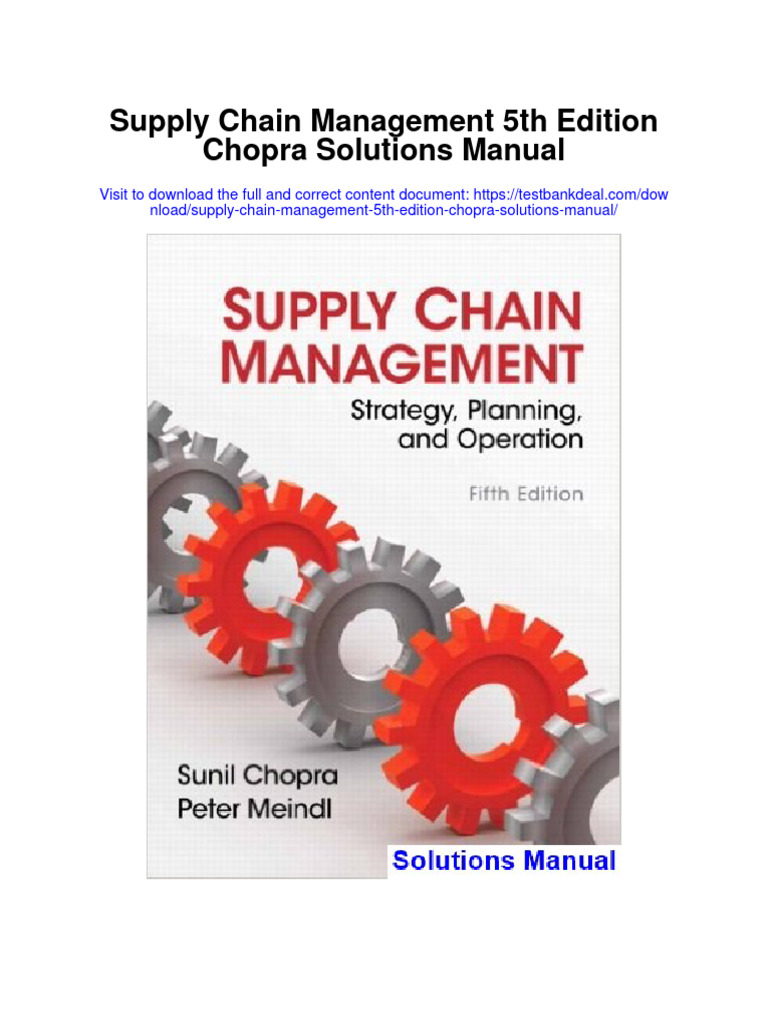 Supply Chain Management 5Th Edition Chopra Solutions Manual Full
